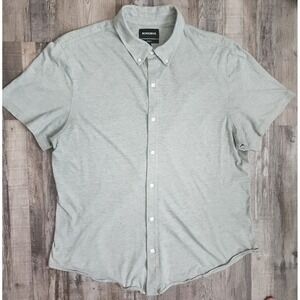 Bonobos Button Down Shirt Mens XL Gray Short Sleeve Standard Fit Cotton Blend